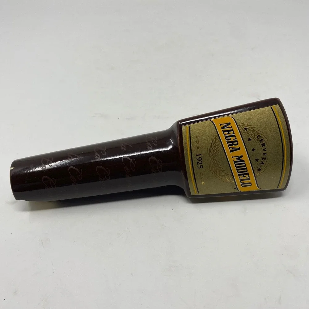 Negra Modelo Beer Tap Handle Brown Ceramic Triangular Bar Decor 1925 Logo